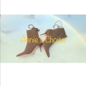 ZARA High Heel Ankle Boots(Taupe, US 7.5/EUR 38)